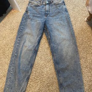 Acid washed mom jeans
